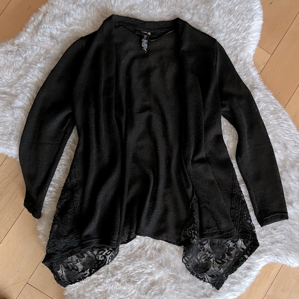 NWOT Style&Co Black Open Front Cardigan Sweater
